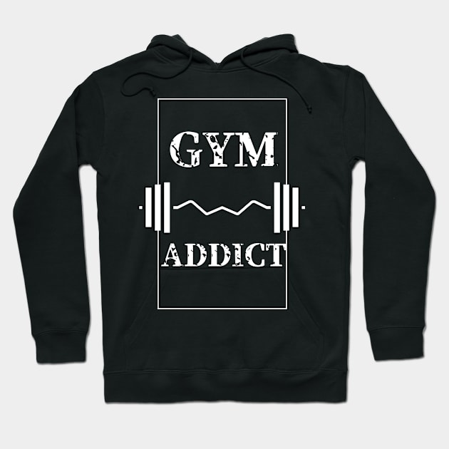 Pumping Iron Passion: Embrace the Gym Addict Lifestyle with Weights of Dedication Hoodie by Unknown 